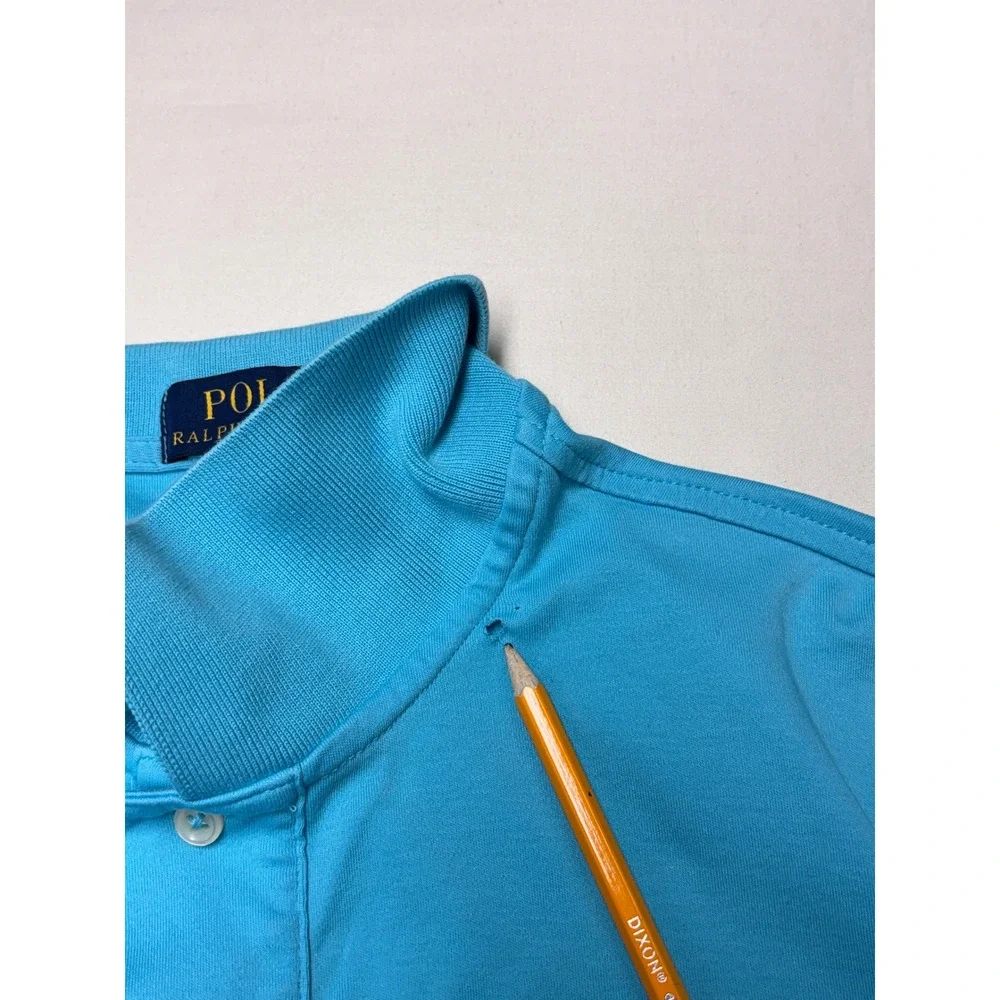 Polo Ralph Lauren Men XL SolfTouch Turquoise Blue Short Sleeve Polo Shirt Cotton
